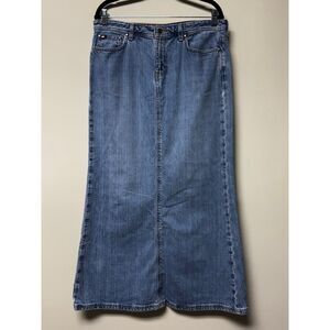 VINTAGE - TOMMY HILFIGER Fluffy Stovepipe Skirt Light Aged Blue, 37", Sz 10